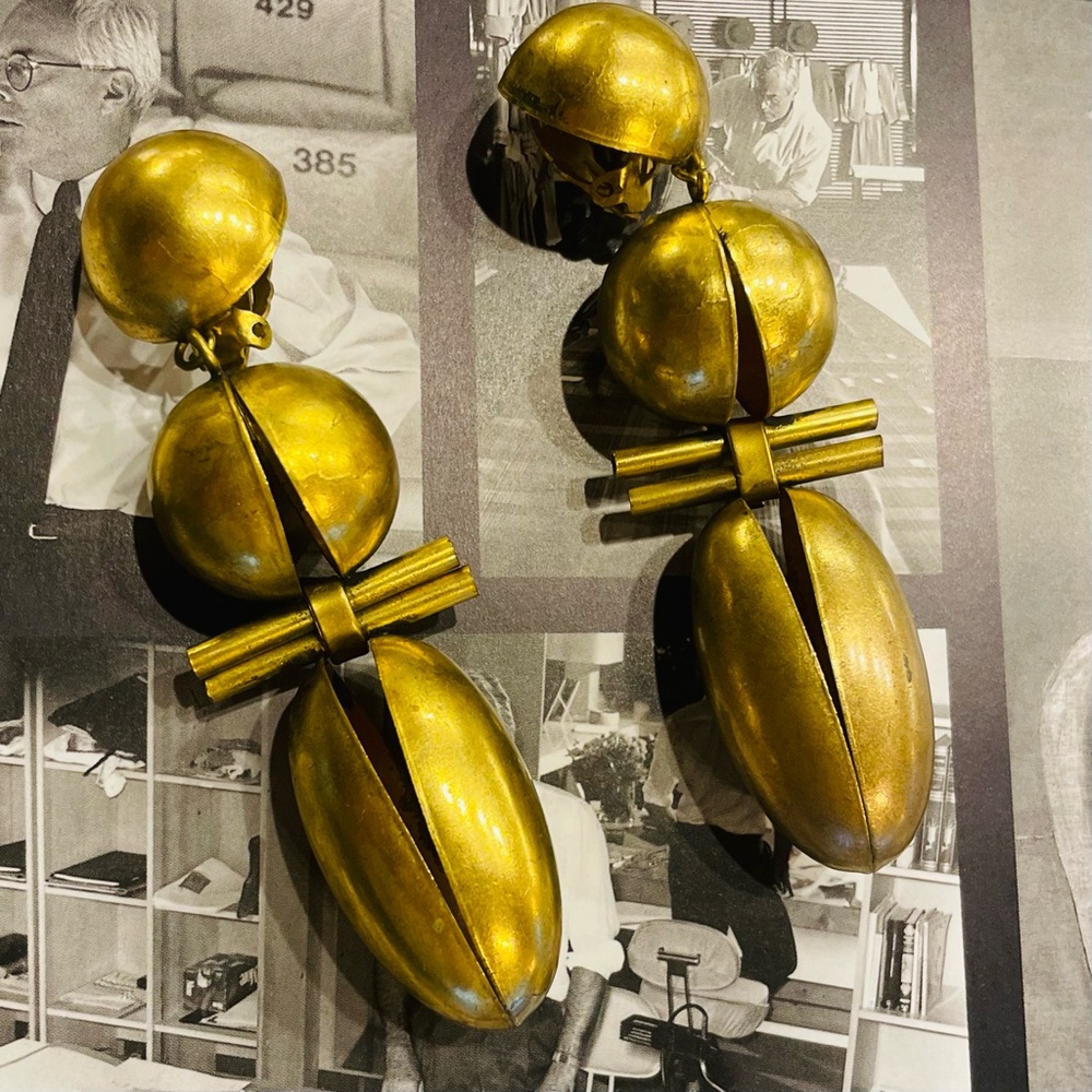 RARE Vintage IKUO ICHIMORI PARIS brass earrings
